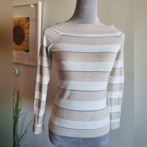 WHBM Metallic Stripes Top